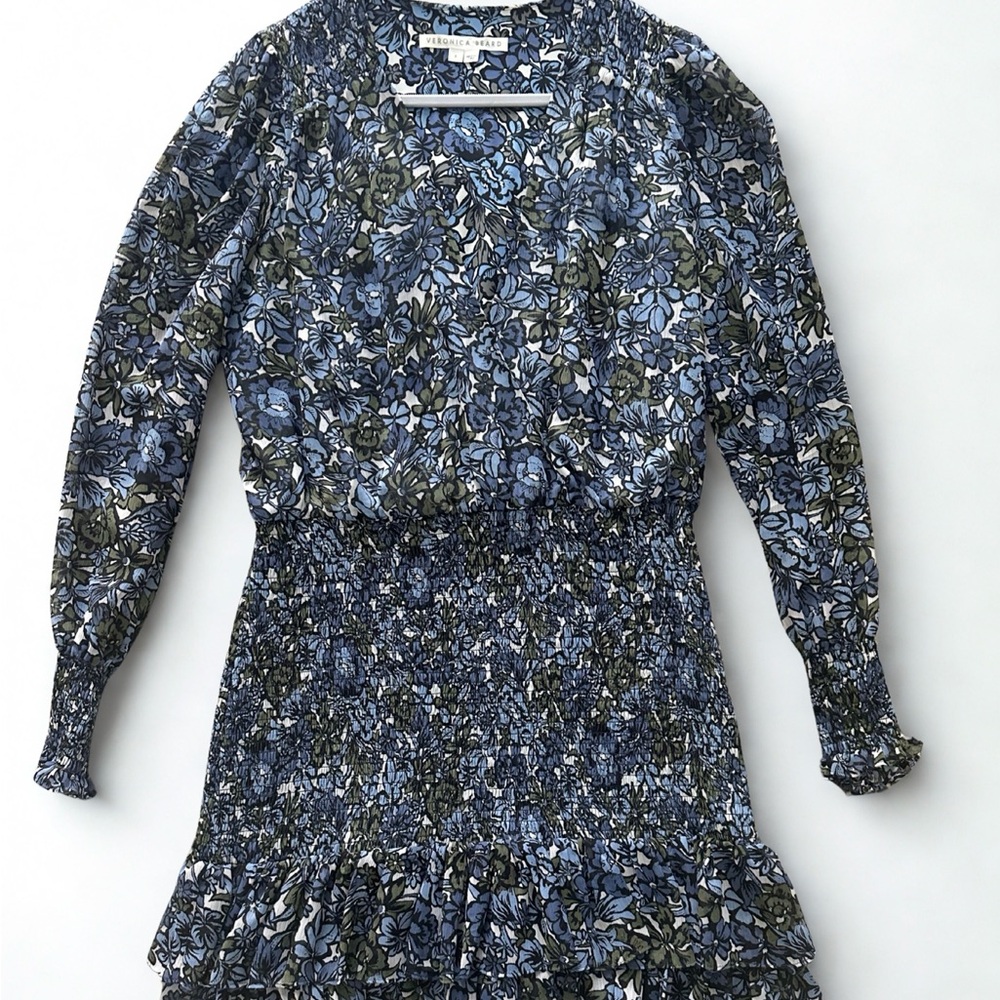 Veronica Beard Blue and Green Floral Dress